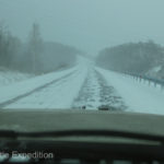 The 12-day marathon drive through several winter storms was quite challenging at times.