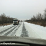 Our fellow travelers on this isolated stretch were truck drivers.