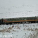 Check out the icicles on the roof of this passenger carriage!