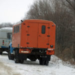 Railroad maintenance workers were transported in these vehicles.