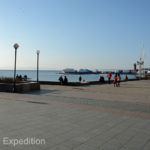 The beautiful promenade along the side of the bay was a relaxing place to stroll and people watch.