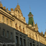 The German traders Kunst & Albers from Hamburg arrived in Vladivostok in 1864 and built this trade house in 1884. Almost all construction materials came via sea from Europe. It was the first building to have electricity in all of Siberia/The Russian Far East and even sported phones and elevators.