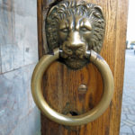 A classic door knocker was unique and yet familiar.