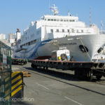 Loading The Turtle V onto the Eastern Dream ferry was easy using their unique side ramp.