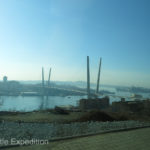 The Golden Horn suspension bridge was impressive.