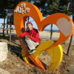 Monika could not resist to pose in this pretty heart on Samcheok Beach.