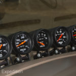 Also at driver’s eye level are mechanical Auto Meter gauges for Volts, Water Temp, Oil Pressure, Boost, Exhaust Gas Temp.
