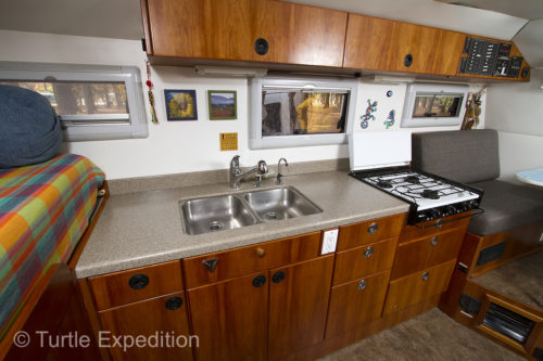 The Corian we used for countertops has survived extremely well. Small scratches can be polished out.