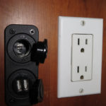 Throughout the camper there are 110-V plugs, 12-V plugs and USB plugs.