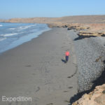 Winter storms and high tides pushed perfectly clean piles of rocks up on the shore.