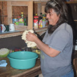 Teresita, sister of one of the fishermen, insisted on giving Monika a lesson on hand-making fresh tortillas.