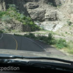 Hair-pin corners add to the beauty of this amazing route to the Mission San Francisco Javier.