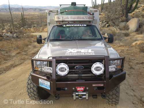 The Turtle V in Baja California last month; 200,000 miles of adventure; No rock chips!!; Clean clear headlights; Thanks to XPEL Protective Films!!