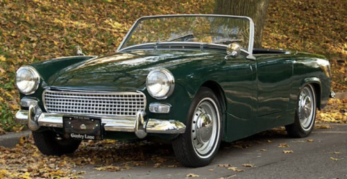 My first car was a British green Austin Healy Sprite, Mark II. It was so cool! Austin Healey Sprite, Mark 2, 1962. Photo by Jack Frost, Pinterest