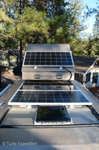 Our new Go-Power/Dometic 100-watt panels are essentially tripling our solar power.