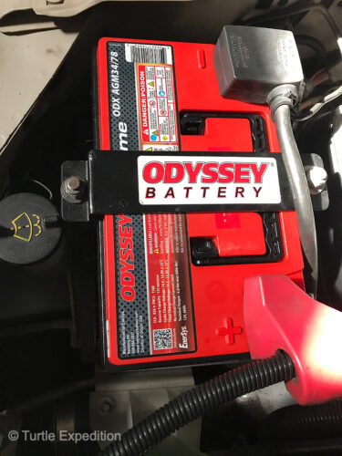 For their long-life multi-purpose reliability we have stayed with Odyssey Group 34 in the engine compartment.