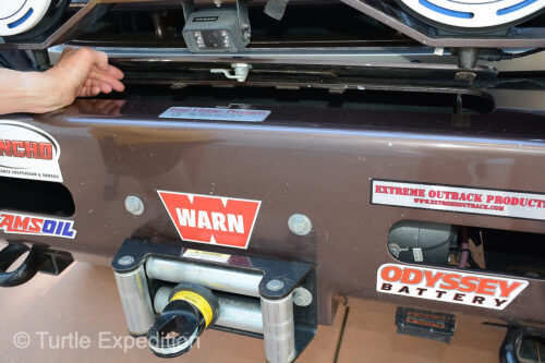 The locking winch compartment prevents anyone from tampering with the winch controls.