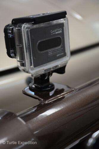 The main top bar of our Buckstop bumper proved to be the ideal place for our Go Pro camera in addition to a second bracket on the roof rack.
